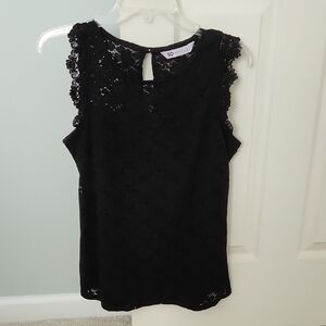 SO Black Lace Sleeveless Blouse